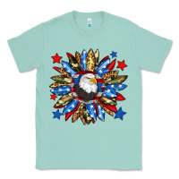 Seafoam American flag sunflower Classic Tee - Neo Western