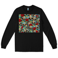 Black sugar skulls roses tumbler 3 Long Sleeve Tee - CTS Tumbler Store