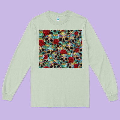 Sugar Skulls Roses Tumbler 3 Long Sleeve Tee Designed By Cts Tumbler Store