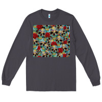 Smoke sugar skulls roses tumbler 3 Long Sleeve Tee - CTS Tumbler Store
