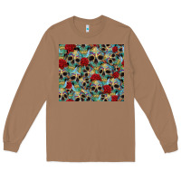 Toasted Coconut sugar skulls roses tumbler 3 Long Sleeve Tee - CTS Tumbler Store