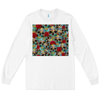 White sugar skulls roses tumbler 3 Long Sleeve Tee - CTS Tumbler Store