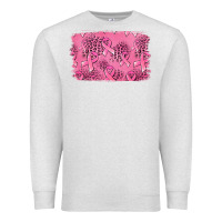 Oatmeal Heather Distressed breast cancer background Premium Sweatshirt - Jasminsmagicworld