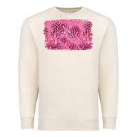 Sandshell Distressed breast cancer background Premium Sweatshirt - Jasminsmagicworld