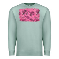 Seafoam Distressed breast cancer background Premium Sweatshirt - Jasminsmagicworld