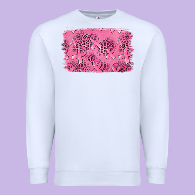 Distressed Breast Cancer Background Premium Sweatshirt Designed By Jasminsmagicworld