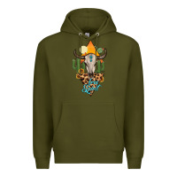 Army Green free spirit bull skull Premium Hoodie - MaliasSmallBusiness