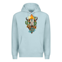 Blue Mist free spirit bull skull Premium Hoodie - MaliasSmallBusiness
