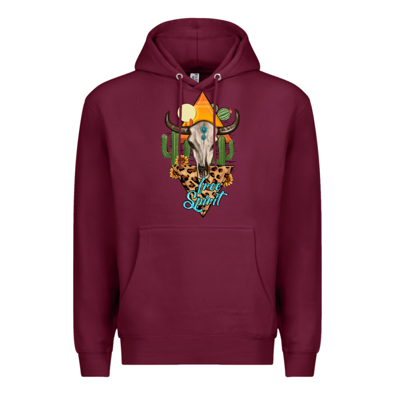 Free Spirit Bull Skull Premium Hoodie by MaliasSmallBusiness | Teevron