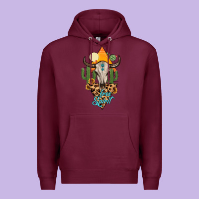 Free Spirit Bull Skull Premium Hoodie Designed By Maliassmallbusiness