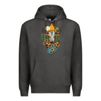 Charcoal Heather free spirit bull skull Premium Hoodie - MaliasSmallBusiness