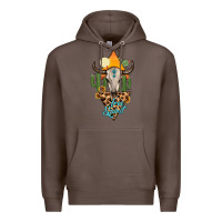 Coffee free spirit bull skull Premium Hoodie - MaliasSmallBusiness