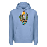 Colony Blue free spirit bull skull Premium Hoodie - MaliasSmallBusiness