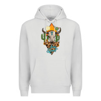Dove Grey free spirit bull skull Premium Hoodie - MaliasSmallBusiness