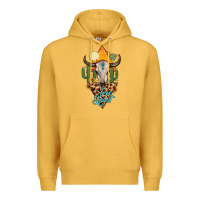 Mustard free spirit bull skull Premium Hoodie - MaliasSmallBusiness