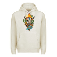 Oatmeal Heather free spirit bull skull Premium Hoodie - MaliasSmallBusiness