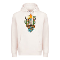 Pale Pink free spirit bull skull Premium Hoodie - MaliasSmallBusiness