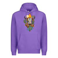 Purple free spirit bull skull Premium Hoodie - MaliasSmallBusiness