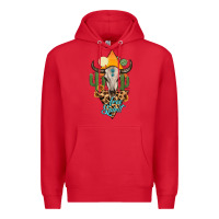 Red free spirit bull skull Premium Hoodie - MaliasSmallBusiness