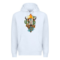 White free spirit bull skull Premium Hoodie - MaliasSmallBusiness