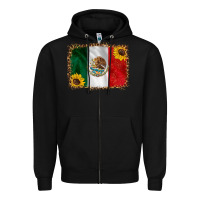 Black mexico flag background Zipper Hoodie - HRA Design Shop