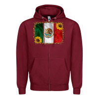 Burgundy mexico flag background Zipper Hoodie - HRA Design Shop