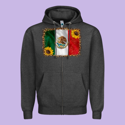 Mexico Flag Background Zipper Hoodie Designed By Hra Design Shop