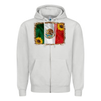 Dove Grey mexico flag background Zipper Hoodie - HRA Design Shop