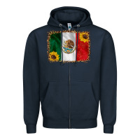 Navy mexico flag background Zipper Hoodie - HRA Design Shop