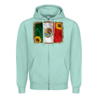 Seafoam mexico flag background Zipper Hoodie - HRA Design Shop