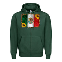 Sports Green mexico flag background Zipper Hoodie - HRA Design Shop