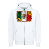 White mexico flag background Zipper Hoodie - HRA Design Shop