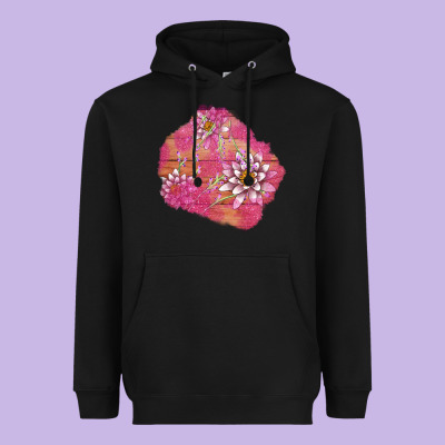 V.d  Lavender And Lotus Patches Heavyweight Hoodie Designed By Adodesignshop