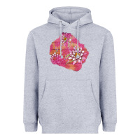 Heather Grey v.d  lavender and lotus patches Heavyweight Hoodie - AdoDesignShop