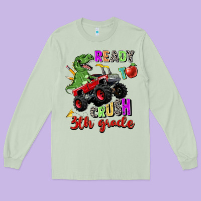 Ready To Crush 3th Grade Long Sleeve Tee Designed By Zillion Design Studio