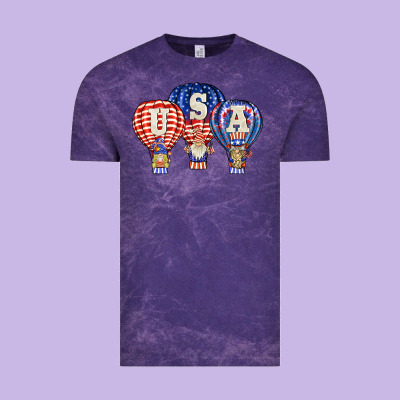 Usa Air Balloon Gnomies Vintage Tee Designed By Barkaloodesign