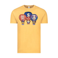 Vintage Mustard usa air balloon gnomies Vintage Tee - BarkalooDesign
