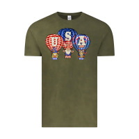 Vintage Olive usa air balloon gnomies Vintage Tee - BarkalooDesign