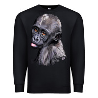 Black Baby Gorilla Head Premium Sweatshirt - LillyAllenDesigns