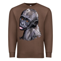 Chestnut Baby Gorilla Head Premium Sweatshirt - LillyAllenDesigns