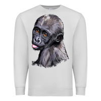 Dove Grey Baby Gorilla Head Premium Sweatshirt - LillyAllenDesigns