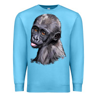 Ocean Blue Baby Gorilla Head Premium Sweatshirt - LillyAllenDesigns