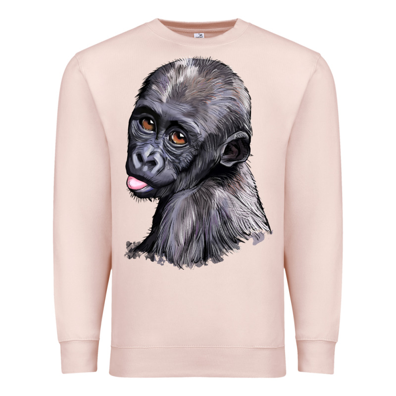 Baby Gorilla Head Premium Sweatshirt by LillyAllenDesigns | Teevron