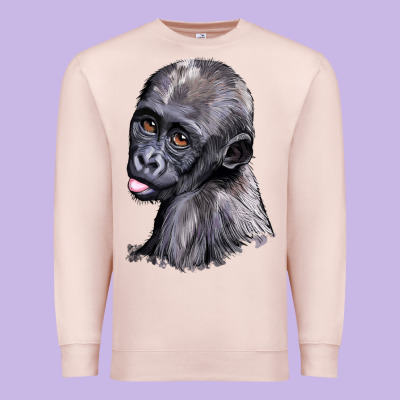 Baby Gorilla Head Premium Sweatshirt Designed By Lillyallendesigns
