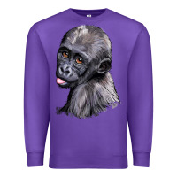 Purple Baby Gorilla Head Premium Sweatshirt - LillyAllenDesigns