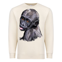 Sandshell Baby Gorilla Head Premium Sweatshirt - LillyAllenDesigns