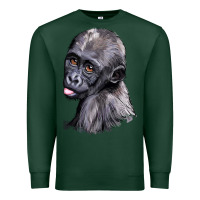 Sports Green Baby Gorilla Head Premium Sweatshirt - LillyAllenDesigns