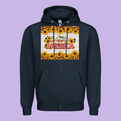 God Bless America Tumbler Zipper Hoodie Designed By Hra Design Shop