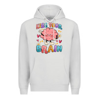 Dove Grey kiss your brain Premium Hoodie - MaliasSmallBusiness