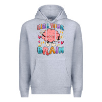 Heather Grey kiss your brain Premium Hoodie - MaliasSmallBusiness